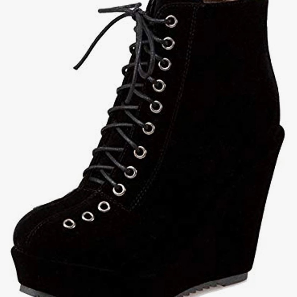 Starella women’s s6 black platform ankle boots